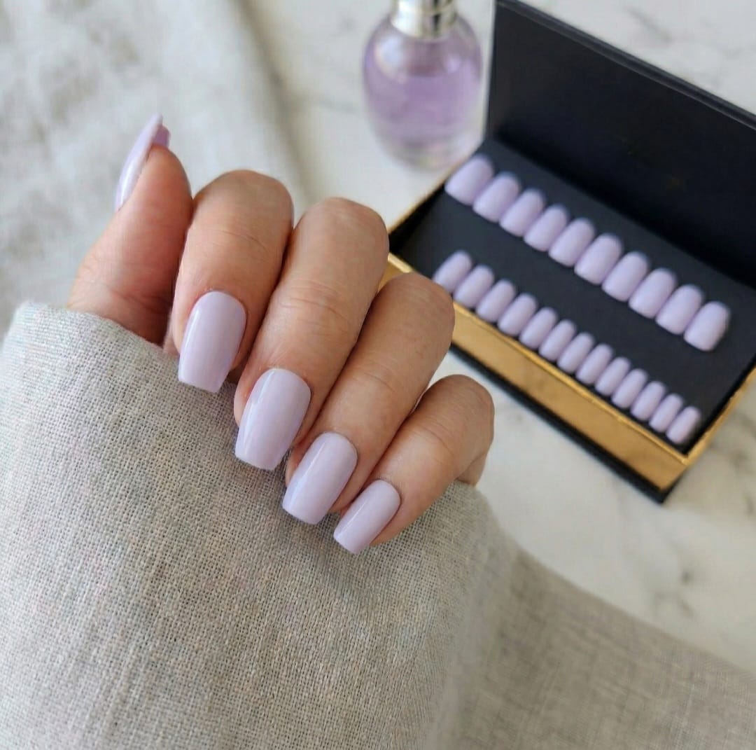 image Press-On Nails "Lila" – Forme Coffin S Tany Mena
